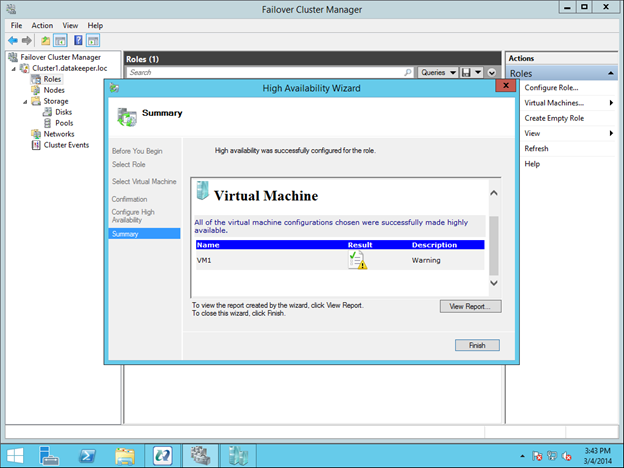 Configuring A Sanless Hyper-V Failover Cluster With DataKeeper Cluster Edition