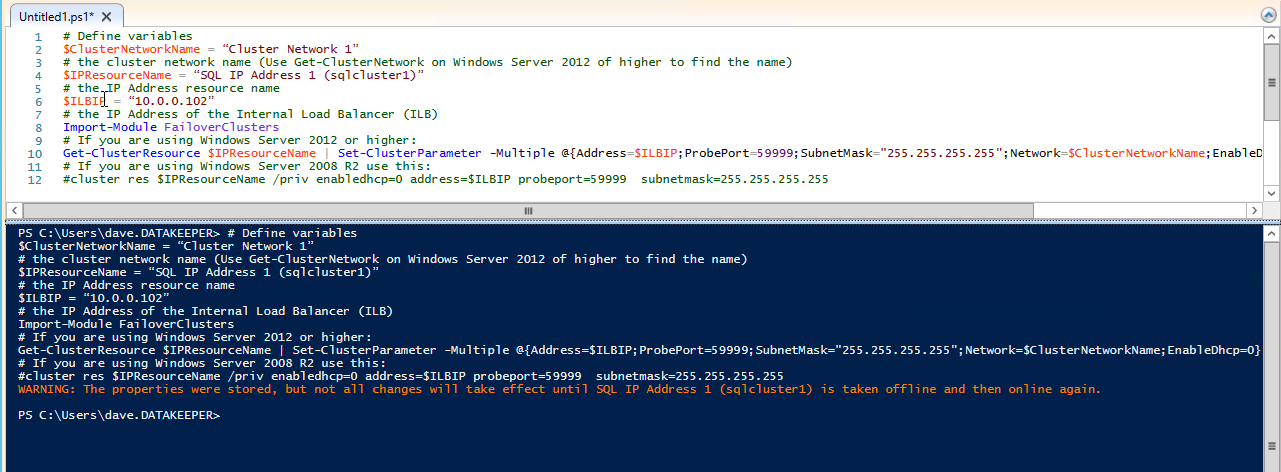 Get cluster. Windows POWERSHELL как видеть ошибки синтаксиса SQL Server.